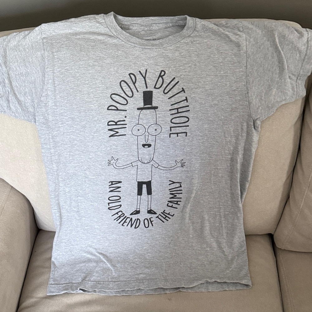 Gray Graphic T-Shirt adult medium Rick and Morty